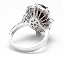 Load image into Gallery viewer, 7.55 Carats Impressive Natural Red Garnet and Natural Diamond 14K White Gold Ring