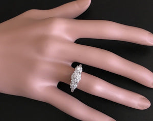 Splendid 0.85 Carats Natural Diamond 14K Solid White Gold Band Ring