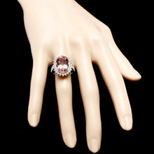 Load image into Gallery viewer, 9.20 Carats Impressive Natural Morganite and Diamond 14K Solid White Gold Ring