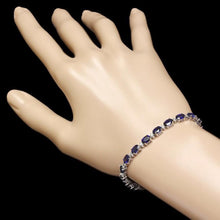Load image into Gallery viewer, Very Impressive 13.50 Carats Natural Sapphire &amp; Diamond 14K Solid White Gold Bracelet