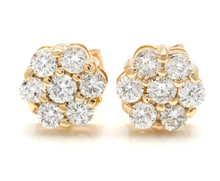 Load image into Gallery viewer, Exquisite 0.90 Carats Natural Diamond 14K Solid Yellow Gold Stud Earrings