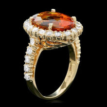 Load image into Gallery viewer, 7.40 Carats Natural Citrine and Diamond 14k Solid Yellow Gold Ring
