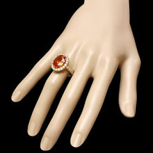 Load image into Gallery viewer, 7.40 Carats Natural Citrine and Diamond 14k Solid Yellow Gold Ring