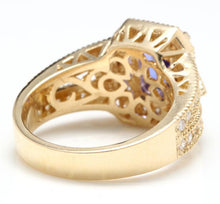 Load image into Gallery viewer, 3.60 Carats Natural Very Nice Looking Tanzanite and Diamond 14K Solid Yellow Gold Ring