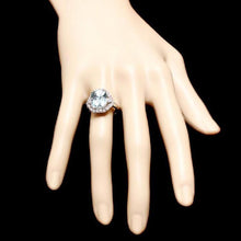 Load image into Gallery viewer, 5.90 Carats Natural Aquamarine and Diamond 14K Solid White Gold Ring