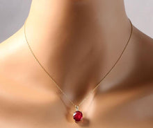 Load image into Gallery viewer, 6.70Ct Natural Red Ruby and Diamond 14K Solid Yellow Gold Necklace