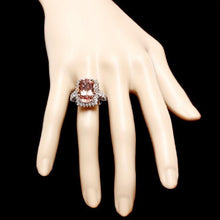Load image into Gallery viewer, 10.50 Carats Impressive Natural Morganite and Diamond 14K Solid White Gold Ring