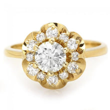Load image into Gallery viewer, Splendid 1.15 Carats Natural Diamond 14K Solid Yellow Gold Ring