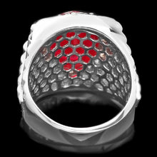 Load image into Gallery viewer, 10.30 Carats Natural Diamond &amp; Ruby 14K Solid White Gold Men&#39;s Ring