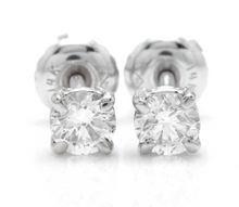 Load image into Gallery viewer, Exquisite 0.50 Carats Natural Diamond 14K Solid White Gold Stud Earrings