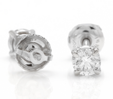 Load image into Gallery viewer, Exquisite 0.40 Carats Natural Diamond 14K Solid White Gold Stud Earrings