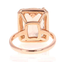 Load image into Gallery viewer, 8.50 Carats Natural Morganite and Diamond 14K Solid Rose Gold Ring
