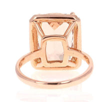 Load image into Gallery viewer, 8.50 Carats Natural Morganite and Diamond 14K Solid Rose Gold Ring