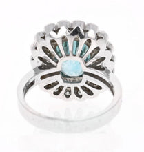 Load image into Gallery viewer, 8.30 Carats Natural Very Nice Looking Blue Zircon and Diamond 14K Solid White Gold Ring
