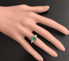 Load image into Gallery viewer, 2.16 Carats Natural Emerald and Diamond 14K Solid Yellow Gold Ring
