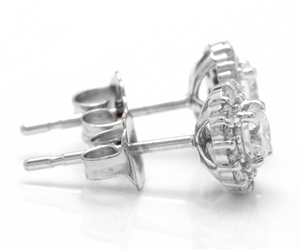 Exquisite 0.80 Carats Natural Diamond 14K Solid White Gold Stud Earrings