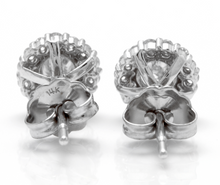 Load image into Gallery viewer, Exquisite 0.80 Carats Natural Diamond 14K Solid White Gold Stud Earrings