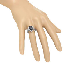 Load image into Gallery viewer, 3.30 Carats Exquisite Natural Blue Sapphire and Diamond 14K Solid White Gold Ring