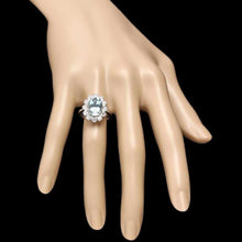 Load image into Gallery viewer, 4.10 Carats Impressive Natural Aquamarine and Diamond 14K Solid White Gold Ring