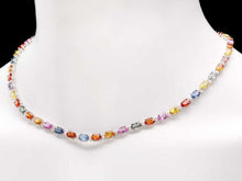Load image into Gallery viewer, 33.60Ct Natural Multi-Color Sapphire and Diamond 14K Solid White Gold Necklace
