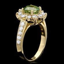 Load image into Gallery viewer, 2.70 Carats Natural Tourmaline and Diamond 14k Solid Yellow Gold Ring