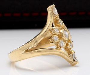 Splendid 1.00 Carat Natural Diamond 14K Solid Yellow Gold Ring