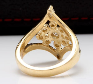 Splendid 1.00 Carat Natural Diamond 14K Solid Yellow Gold Ring