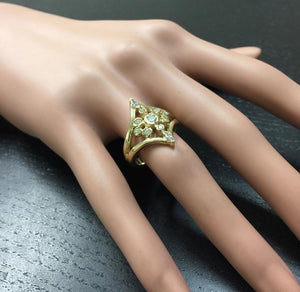 Splendid 1.00 Carat Natural Diamond 14K Solid Yellow Gold Ring