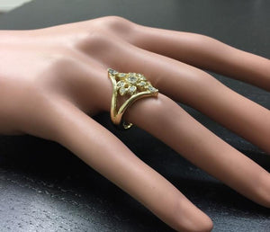 Splendid 1.00 Carat Natural Diamond 14K Solid Yellow Gold Ring