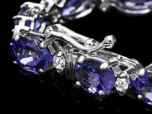 Load image into Gallery viewer, Very Impressive 16.50 Carats Natural Tanzanite &amp; Diamond 14K Solid White Gold Bracelet