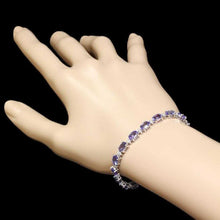 Load image into Gallery viewer, Very Impressive 16.50 Carats Natural Tanzanite &amp; Diamond 14K Solid White Gold Bracelet