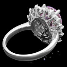 Load image into Gallery viewer, 6.30 Carats Natural Kunzite and Diamond 14K Solid White Gold Ring