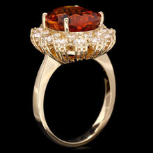 Load image into Gallery viewer, 5.90 Carats Exquisite Natural Madeira Citrine and Diamond 14K Solid Yellow Gold Ring