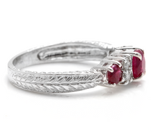 Load image into Gallery viewer, 1.70 Carats Impressive Natural Untreated Ruby and Natural Diamond 14K White Gold Ring