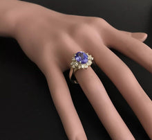 Load image into Gallery viewer, 3.90 Carats Natural Very Nice Looking Tanzanite and Diamond 14K Solid Yellow Gold Ring