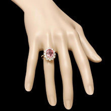 Load image into Gallery viewer, 6.10 Carats Natural Very Nice Looking Tourmaline and Diamond 14K Solid Yellow Gold Ring