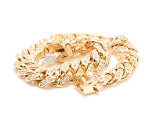 Very Impressive 6.00 Carats Natural Diamond 14K Solid Yellow Gold Men's Miami Cuban Link Bracelet