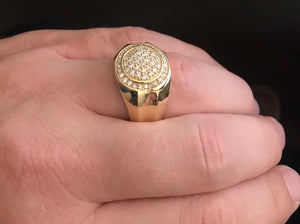 1.00Ct Carats Natural Diamond 14K Solid Yellow Gold Men's Ring