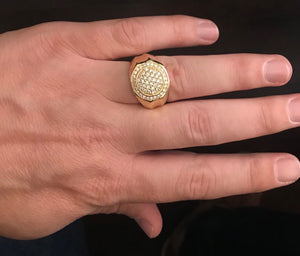 1.00Ct Carats Natural Diamond 14K Solid Yellow Gold Men's Ring