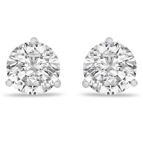 Exquisite 2.00 Carats VS1 Moissanite 14K Solid White Gold Martini Stud Earrings