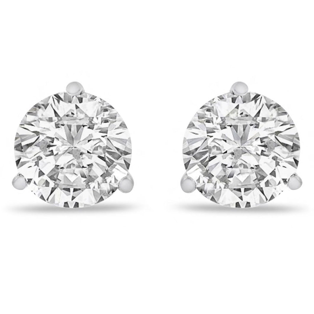 Exquisite 2.00 Carats VS1 Moissanite 14K Solid White Gold Martini Stud Earrings