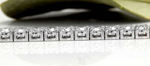 Very Impressive 3.15 Carats Natural Diamond 14K Solid White Gold Bracelet