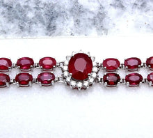 Load image into Gallery viewer, Very Impressive 23.30 Carats Natural Red Ruby &amp; Diamond 14K Solid White Gold Bracelet
