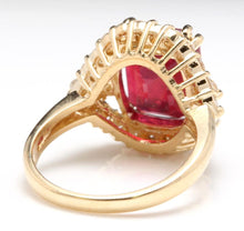 Load image into Gallery viewer, 8.85 Carats Impressive Red Ruby and Natural Diamond 14K Yellow Gold Ring