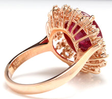 Load image into Gallery viewer, 7.90 Carats Impressive Red Ruby and Natural Diamond 14K Rose Gold Ring
