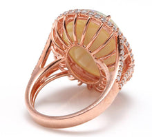 Load image into Gallery viewer, 8.60 Carats Natural Impressive Australian Opal and Diamond 14K Solid Rose Gold Ring