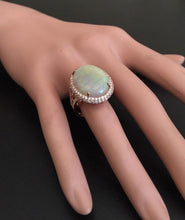 Load image into Gallery viewer, 8.60 Carats Natural Impressive Australian Opal and Diamond 14K Solid Rose Gold Ring