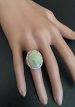 Load image into Gallery viewer, 8.60 Carats Natural Impressive Australian Opal and Diamond 14K Solid Rose Gold Ring