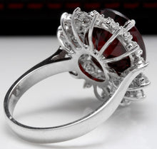 Load image into Gallery viewer, 8.80 Carats Natural Impressive Red Garnet and Diamond 14K White Gold Ring