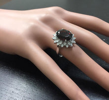 Load image into Gallery viewer, 8.80 Carats Natural Impressive Red Garnet and Diamond 14K White Gold Ring